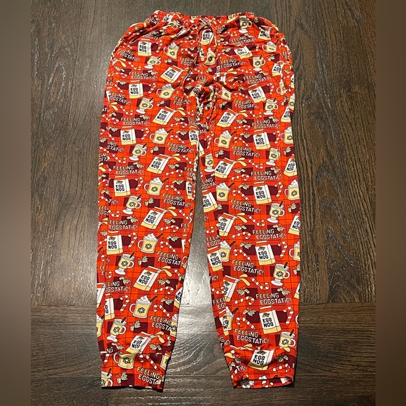 Main and Local Medium Egg Nog themed pajama pants - Picture 1 of 6